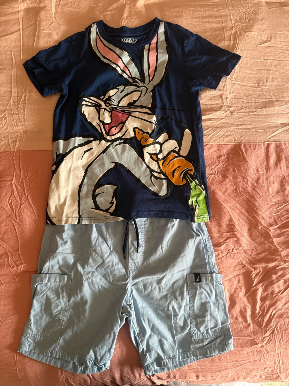 Warner Bros. (Youth) Boys' Navy Bugs Bunny & Nautica Light Blue Shorts Set